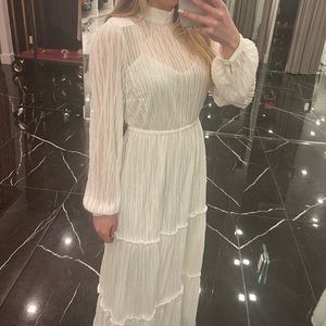 White Shimmery Maxi Dress